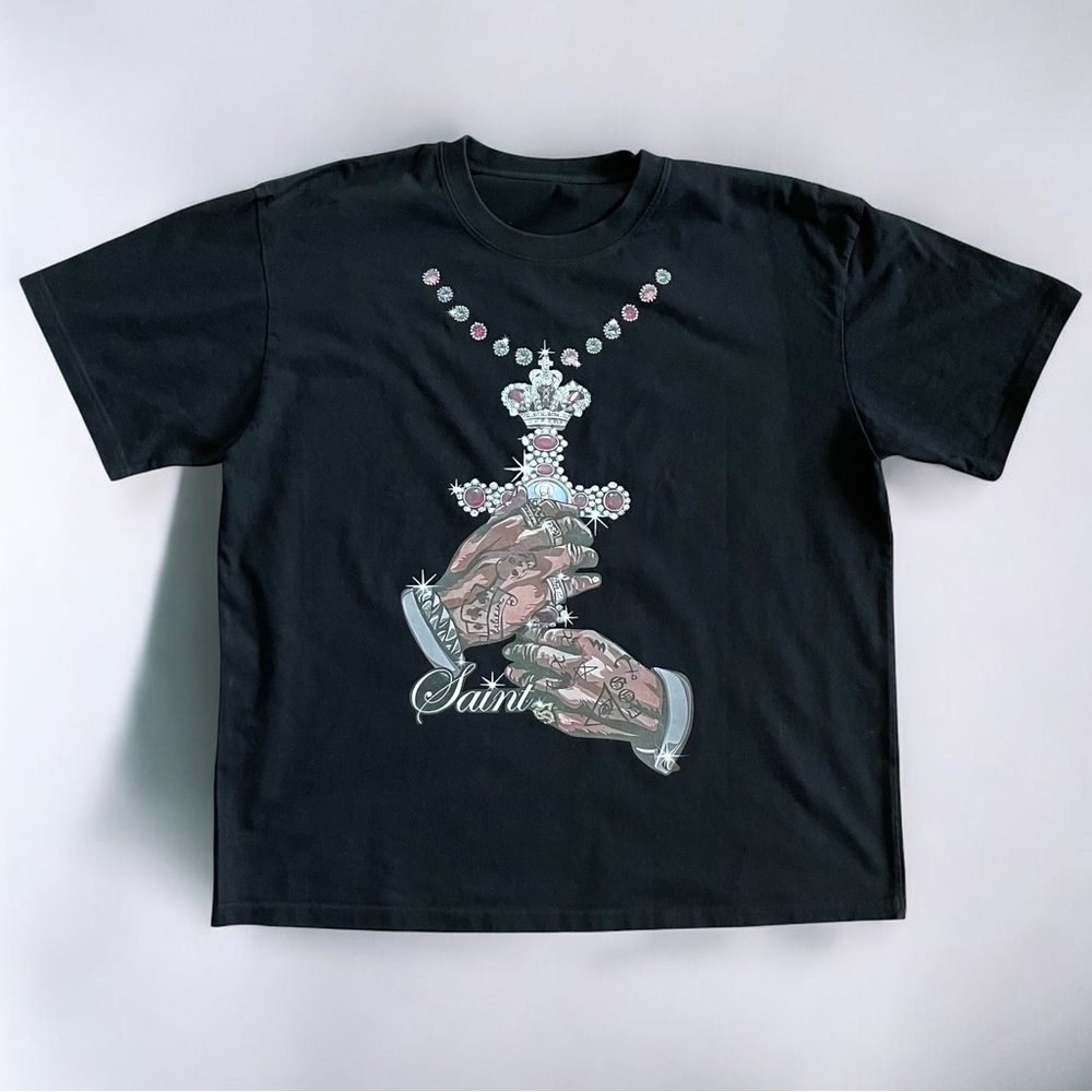 “Saint Hands” Graphic Tee – Black